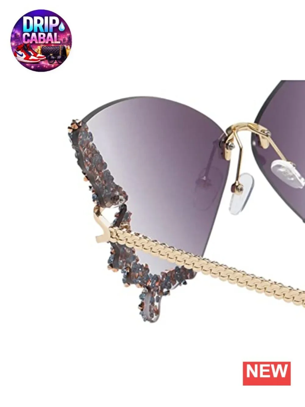 Rimless Butterfly Sunglasses for Women UV Protection Polarized